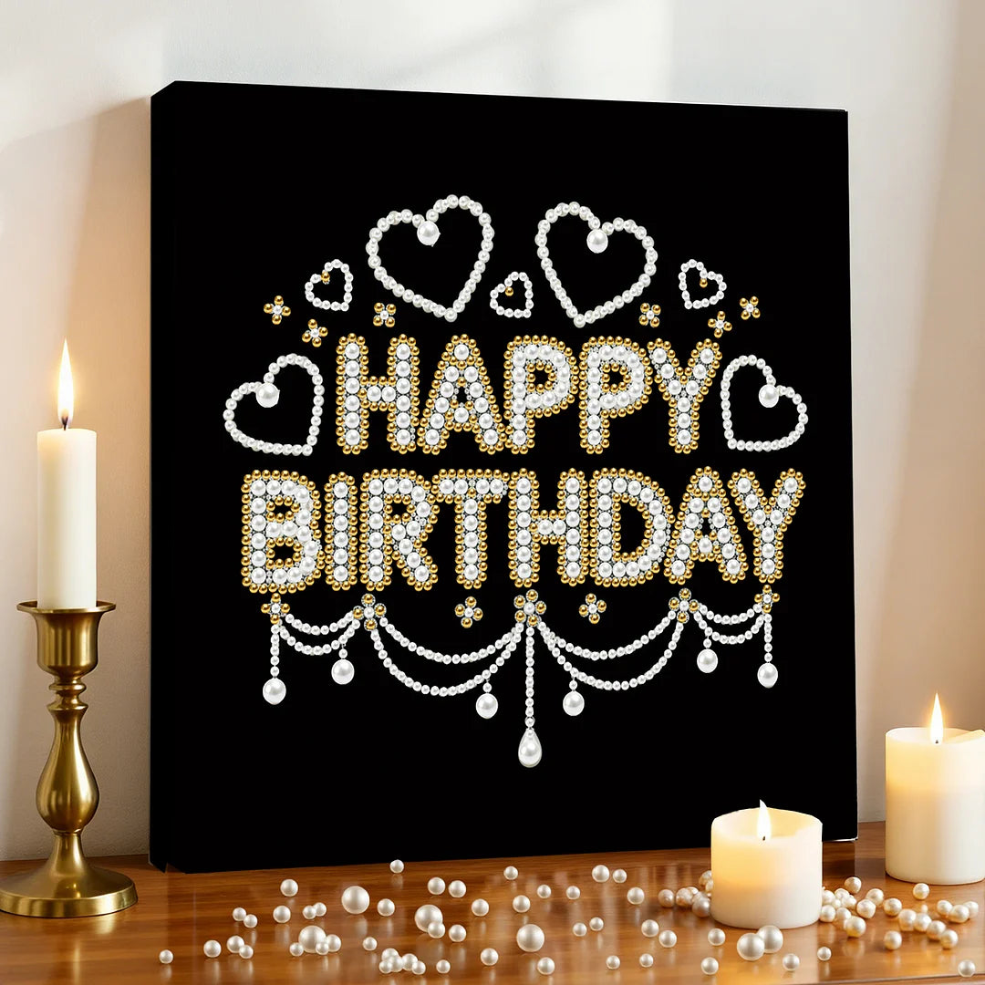 DIY Pearl Painting With Frame - Handmade Self-Adhesive Pearls - Birthday (25*25cm)