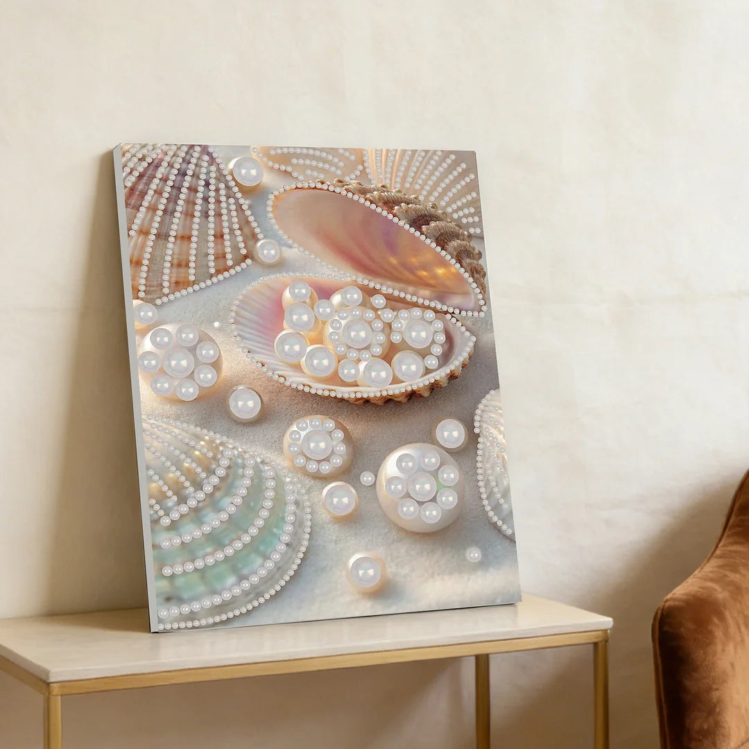 DIY Pearl Painting With Frame - Handmade Self-Adhesive Pearls - Pearl (30*40cm)