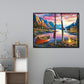 Diamond Painting - Full Round - House Campfire By Lake