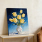 DIY Pearl Painting With Frame - Handmade Self-Adhesive Pearls - Yellow tulips (30*40cm)
