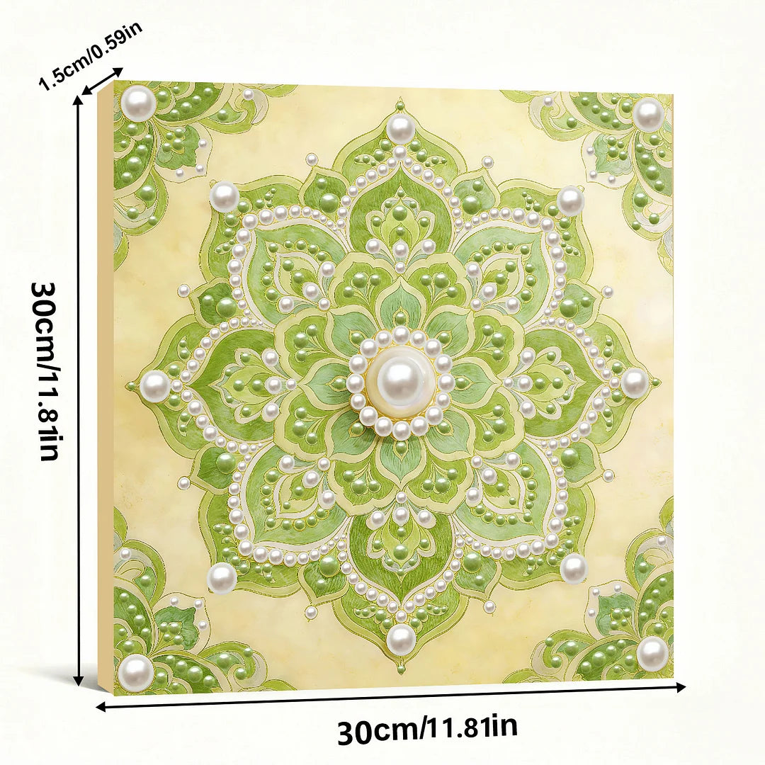 DIY Pearl Painting With Frame - Handmade Self-Adhesive Pearls - Mandala (30*30cm) A