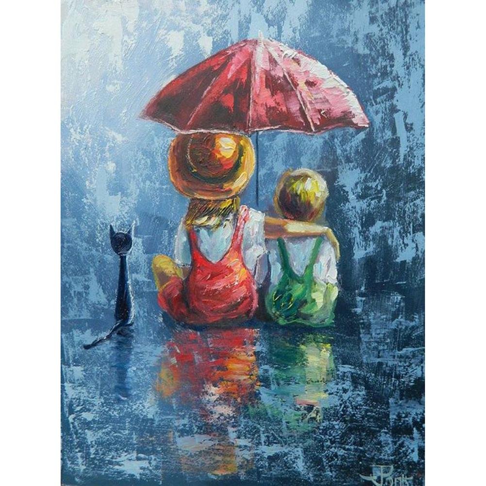 5D Diy Diamond Painting Kit Full Round Beads Cute Girl & Boy