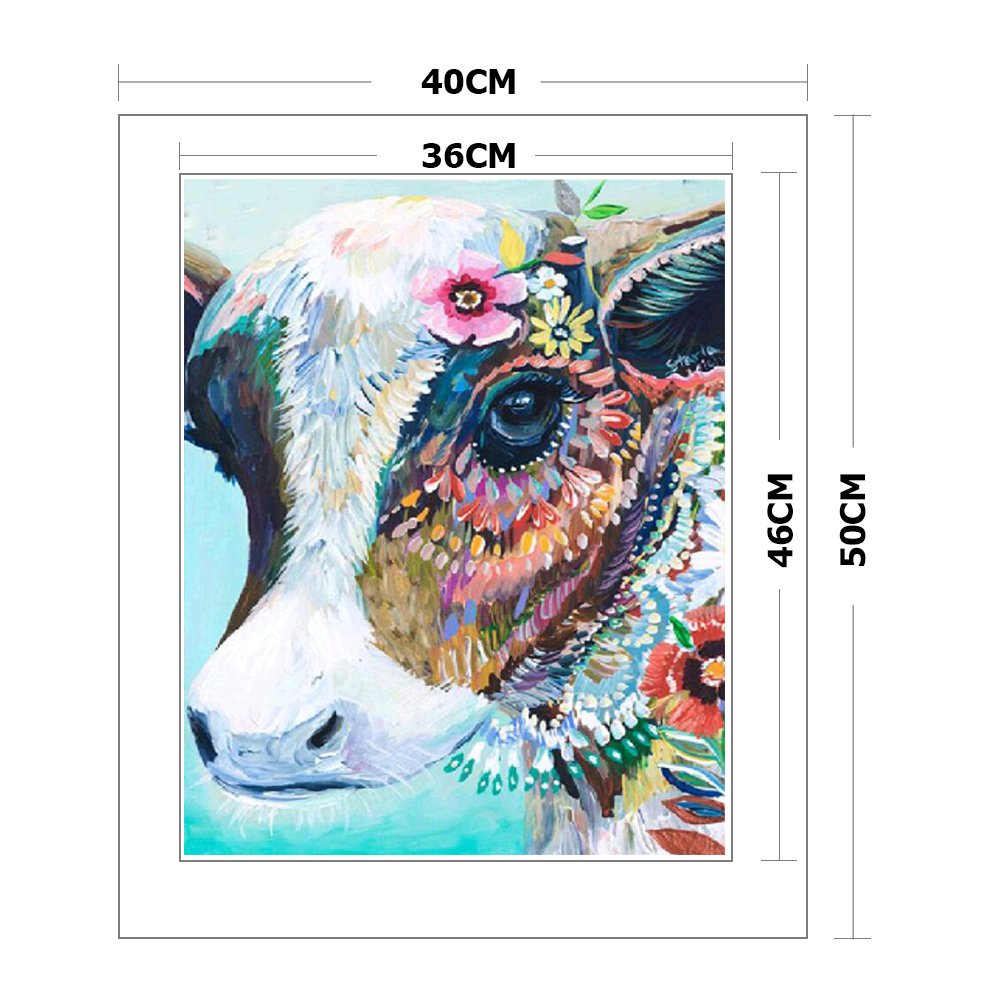 11ct Stamped Cross Stitch - Flower Cow(40*50cm)