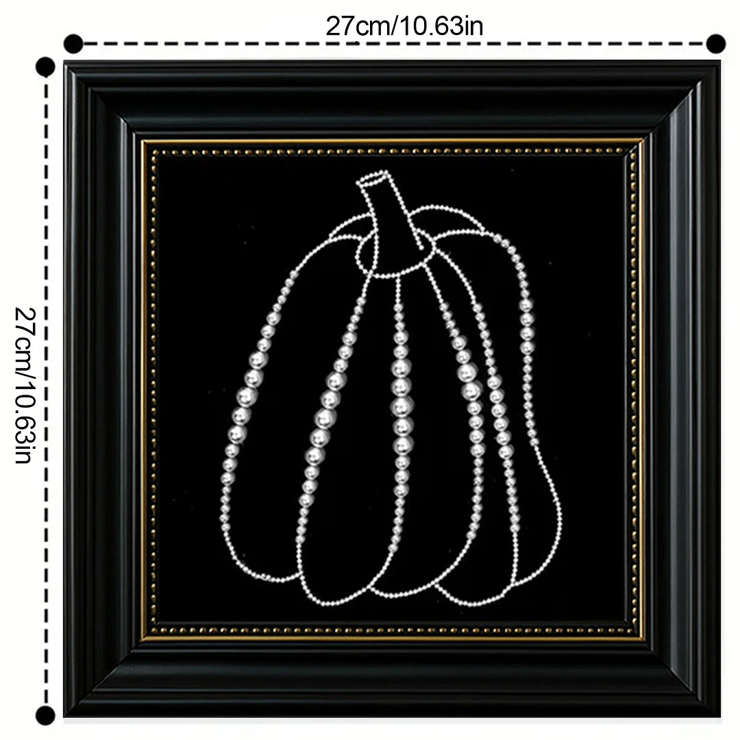 DIY Pearl Painting With Frame - Handmade Self-Adhesive Pearls - Pumpkin (27*27cm)