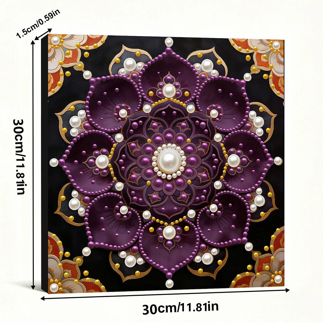 DIY Pearl Painting With Frame - Handmade Self-Adhesive Pearls - Mandala (30*30cm) B