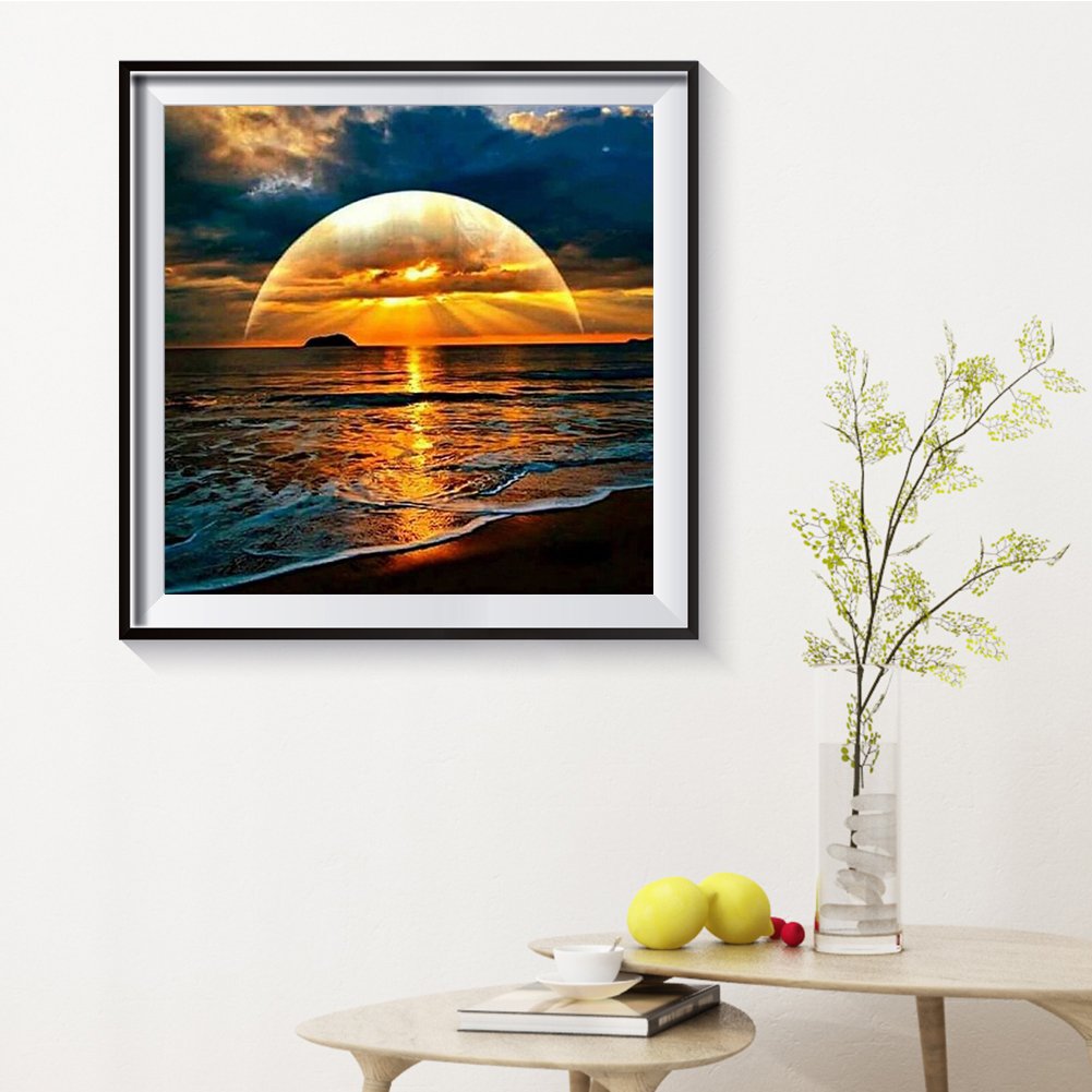 11ct Stamped Cross Stitch - Beach Sunset (40*40cm)
