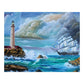5D Diy Diamond Painting Kit Full Round Beads Sea Lighthouse View