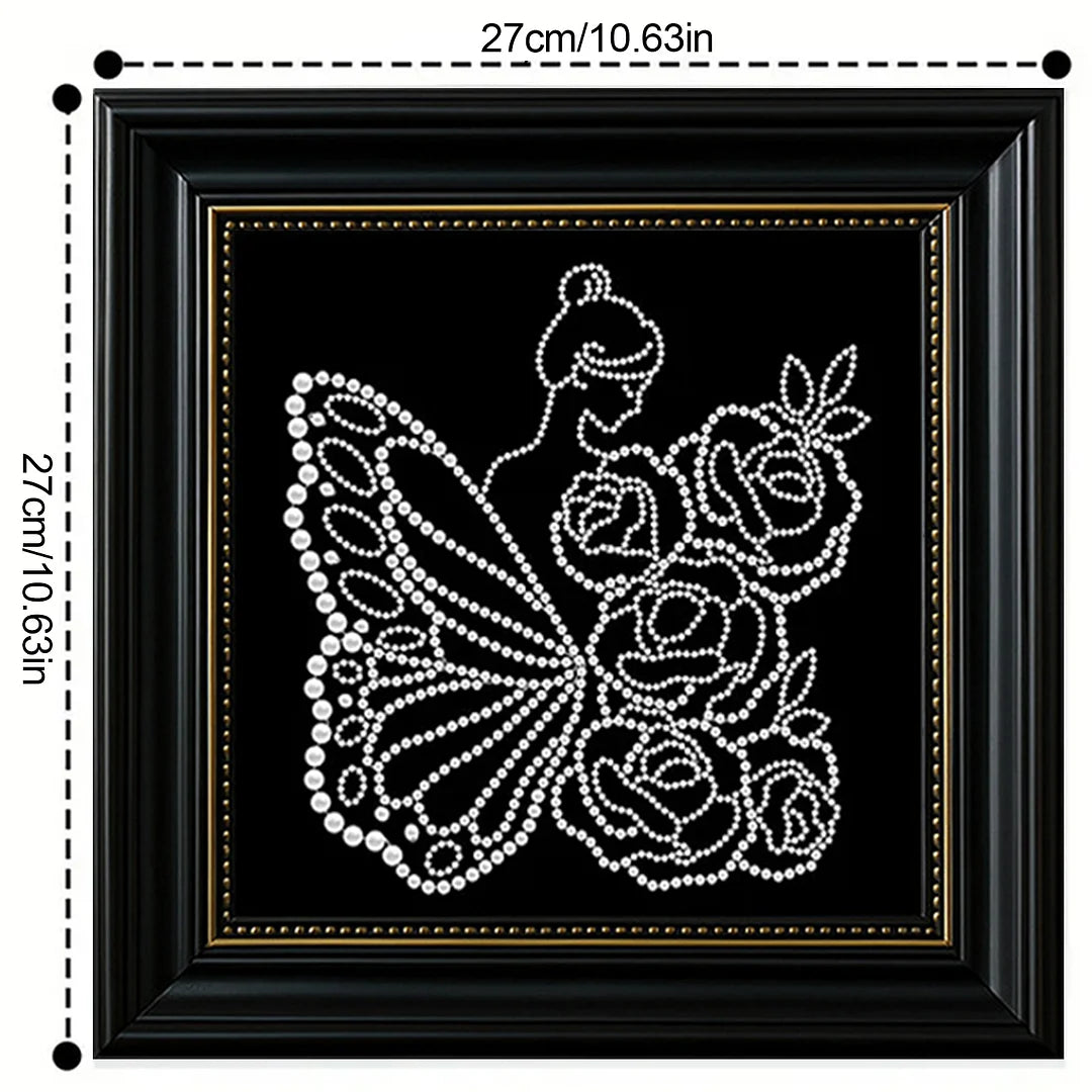 DIY Pearl Painting With Frame - Handmade Self-Adhesive Pearls - Woman (27*27cm)