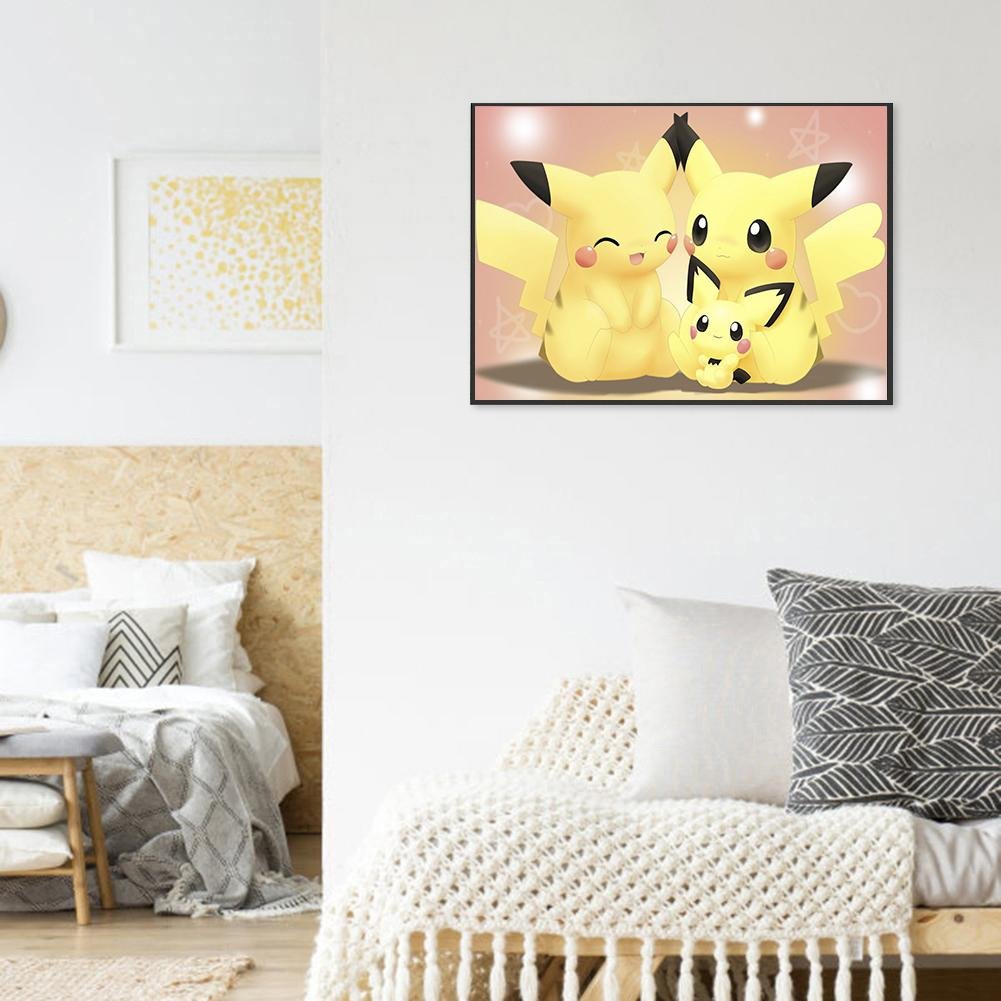 Diamond Painting - Full Round - Pikachu Family