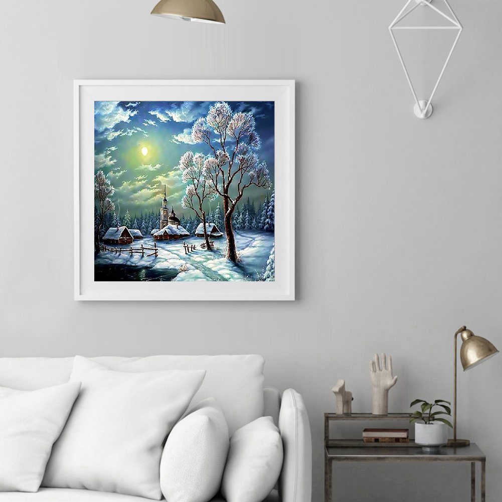 Diamond Painting - Full Round - Snow Scene B