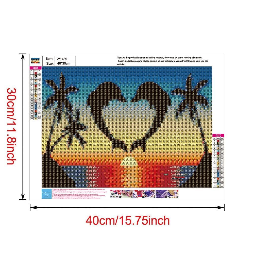 5D DIY Diamond Painting Kit - Full Round - Dolphin Love