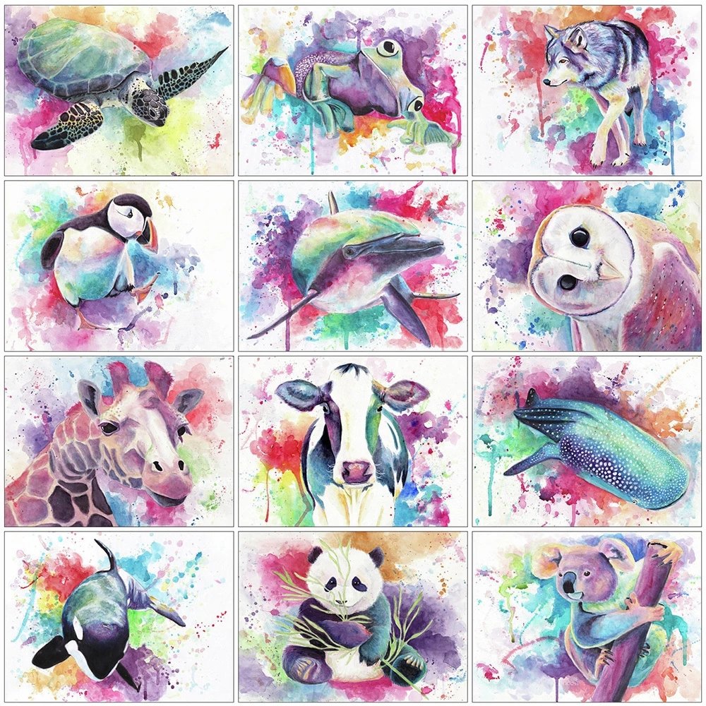 Diamond Paintings Art Full Drill Watercolor Animals
