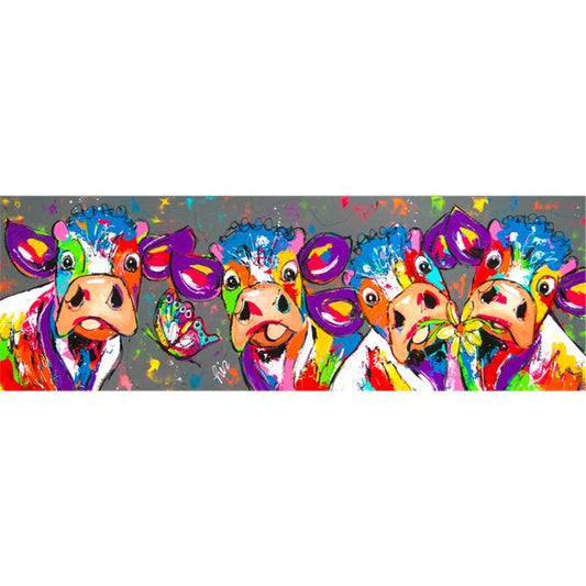 Colorful Cow Full Round Square Drill Diamond Painting Kits