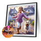 Diamond Painting - Full Round / Square  - Dog and Girl N