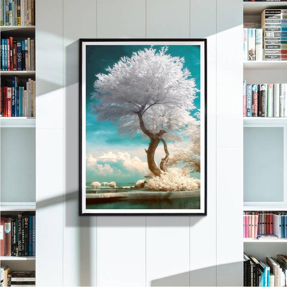 5D DIY Diamond Painting Kit - Full Round - White Tree