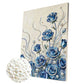 DIY Pearl Painting With Frame - Handmade Self-Adhesive Pearls - Blue Flowers (30*40cm)