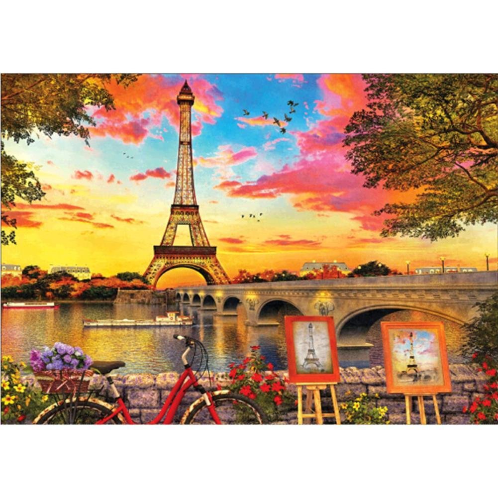 5D Diy Diamond Painting Kit Full Round Beads Paris Tower