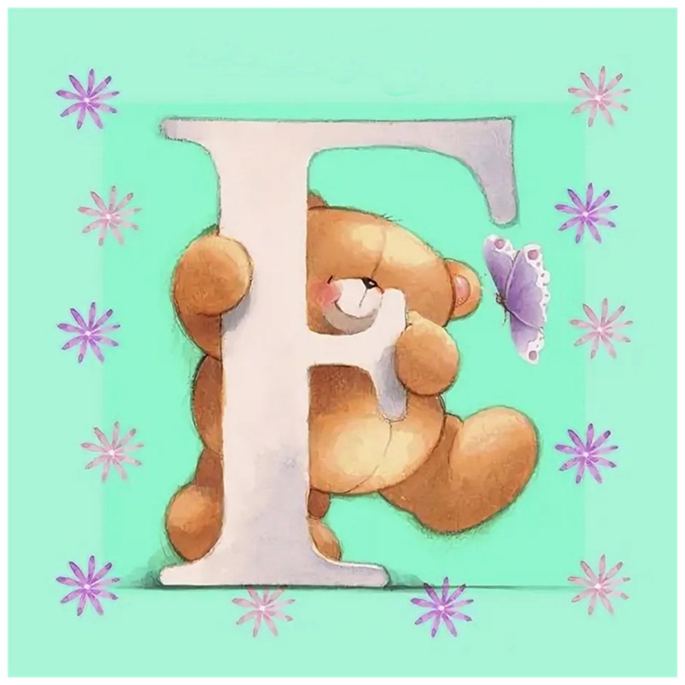Diamond Painting - Full Round - Letter Bear