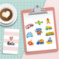 DIY Full Drill Round Cartoon Car Diamond Painting Puzzle Stickers