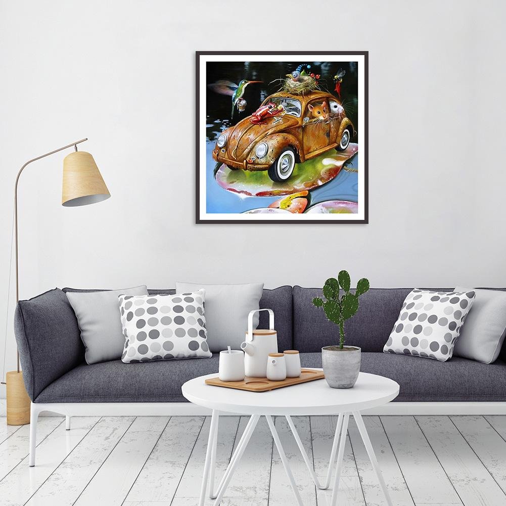 Diamond Painting - Full Round - Cartoon Car A