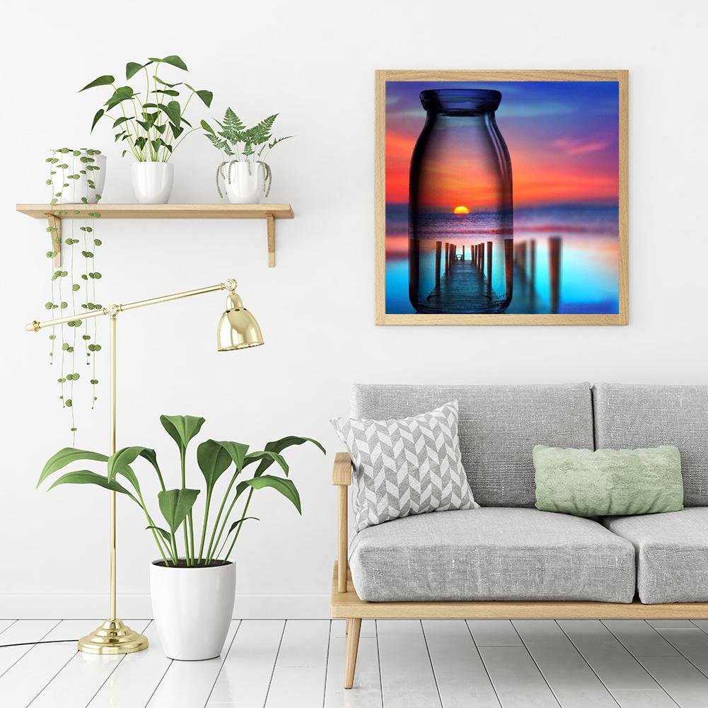 5D DIY Diamond Painting Kit - Full Round - Bottle Scenery