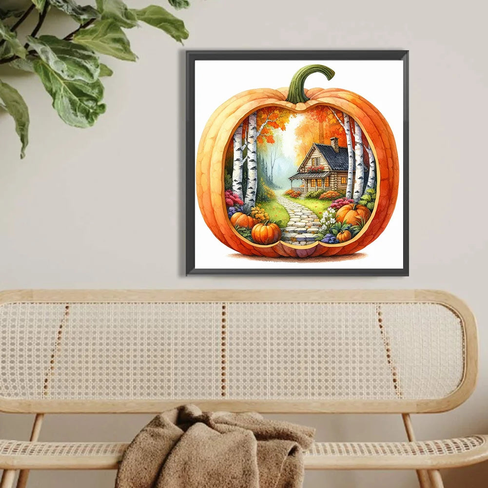 Diamond Painting - Full Round / Square - Pumpkin Autumn View