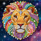 DIY Pearl Painting With Frame - Handmade Self-Adhesive Pearls - Lion (25*25cm) A