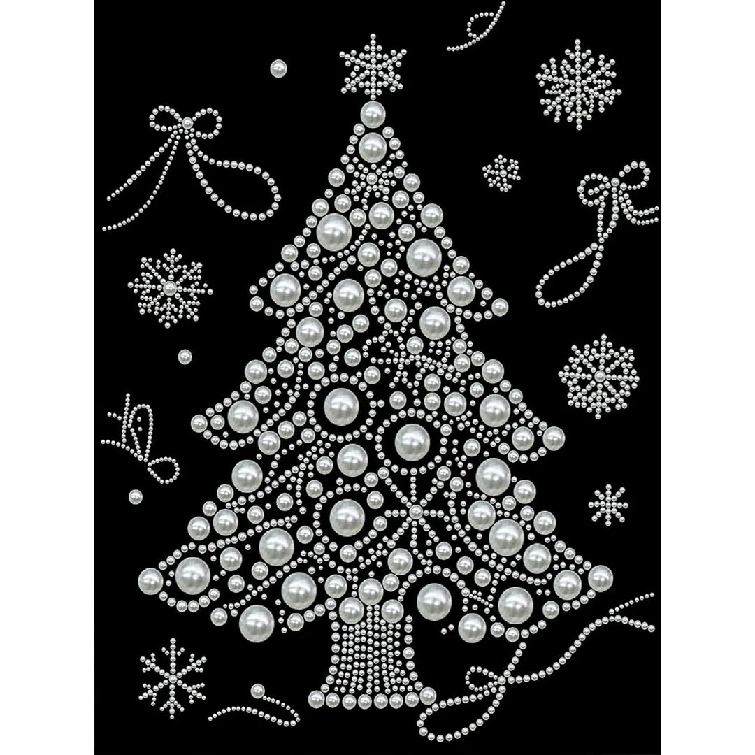 DIY Pearl Painting With Frame - Handmade Self-Adhesive Pearls - Xmas Tree (30*40cm)