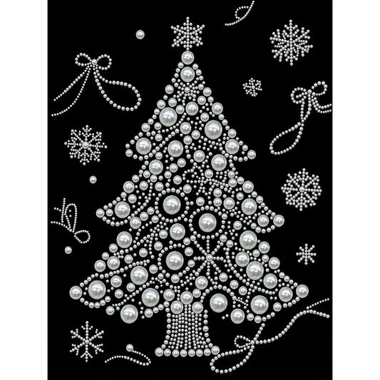 DIY Pearl Painting With Frame - Handmade Self-Adhesive Pearls - Xmas Tree (30*40cm)