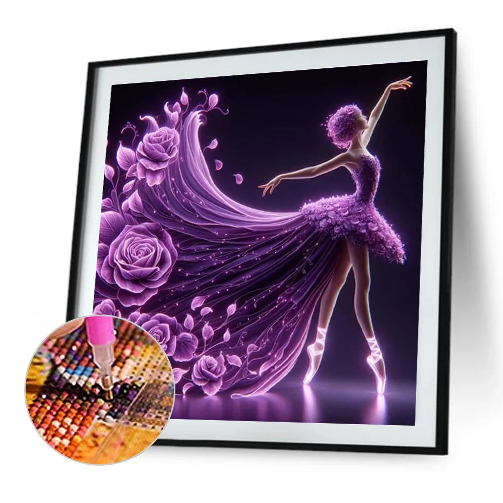 Diamond Painting - Full Round / Square - Dancing Girl In Purple