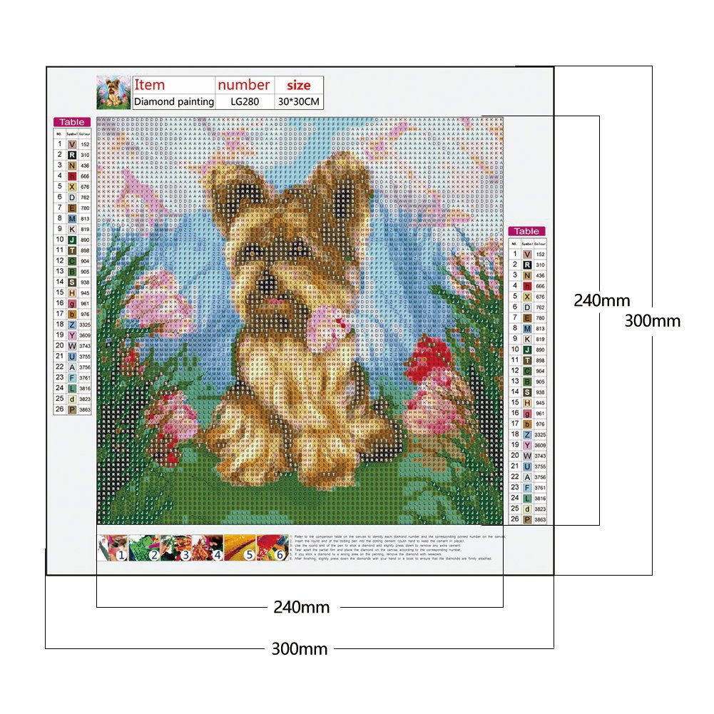 Diamond Painting - Full Round - Flower Dog