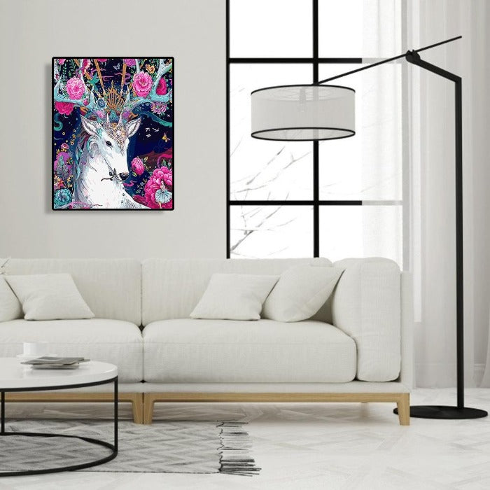 DIY Digital Oil Painting By Numbers Kits Flower Deer Wall Art