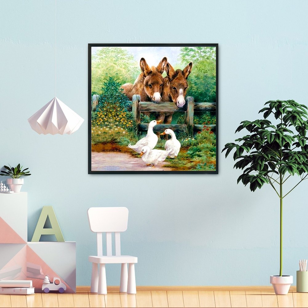 11ct Stamped Cross Stitch - Pony And Goose (36*36cm)
