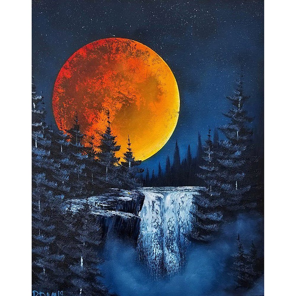 5D DIY Diamond Painting Kit Full Round Drill Moon Tree