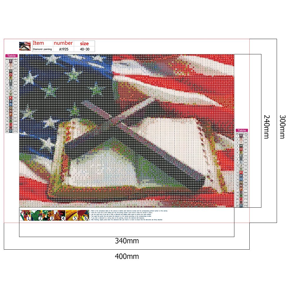 Diamond Painting - Full Round - US Flag