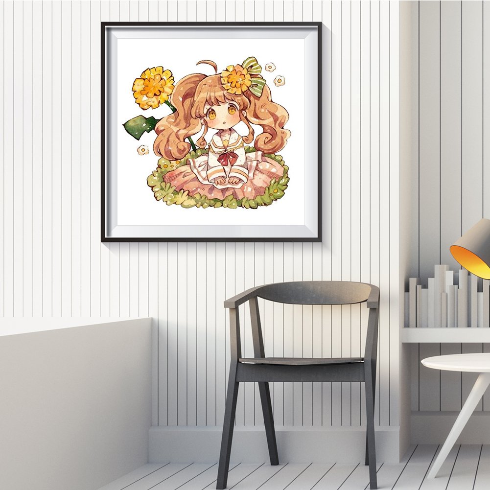 11ct Stamped Cross Stitch - Frangipani Girl ( 45*50cm)