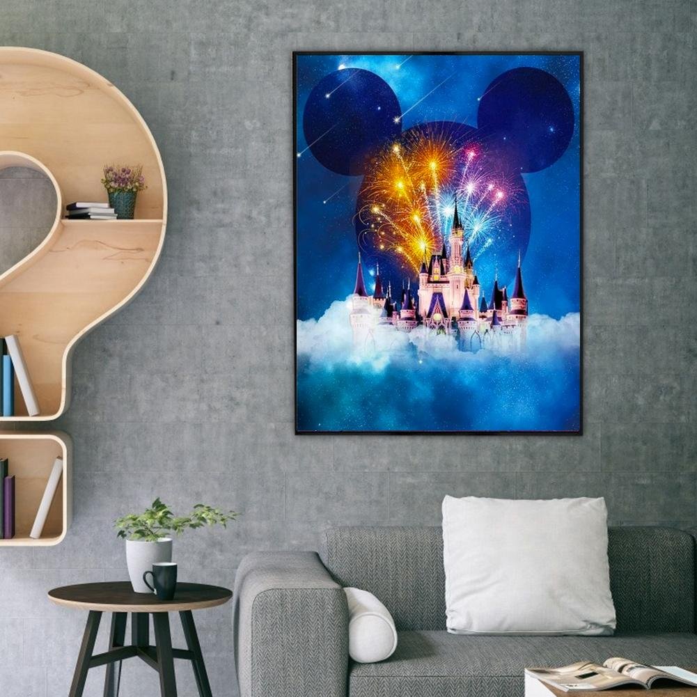 5D DIY Full Drill Mickey Castle resinstone embroidery Art Craft