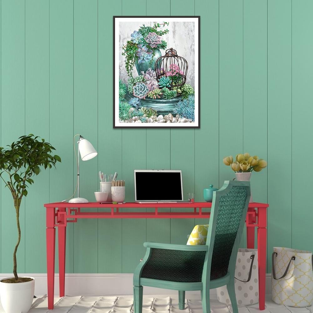 Diamond Painting - Full Round / Square - Succulent Plants D