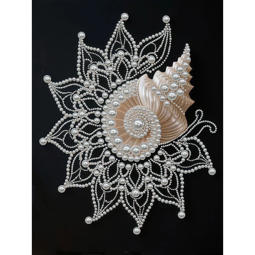 DIY Pearl Painting With Frame - Handmade Self-Adhesive Pearls - Flower (30*40cm)