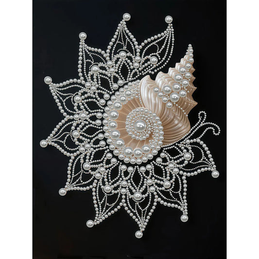 DIY Pearl Painting With Frame - Handmade Self-Adhesive Pearls - Flower (30*40cm)