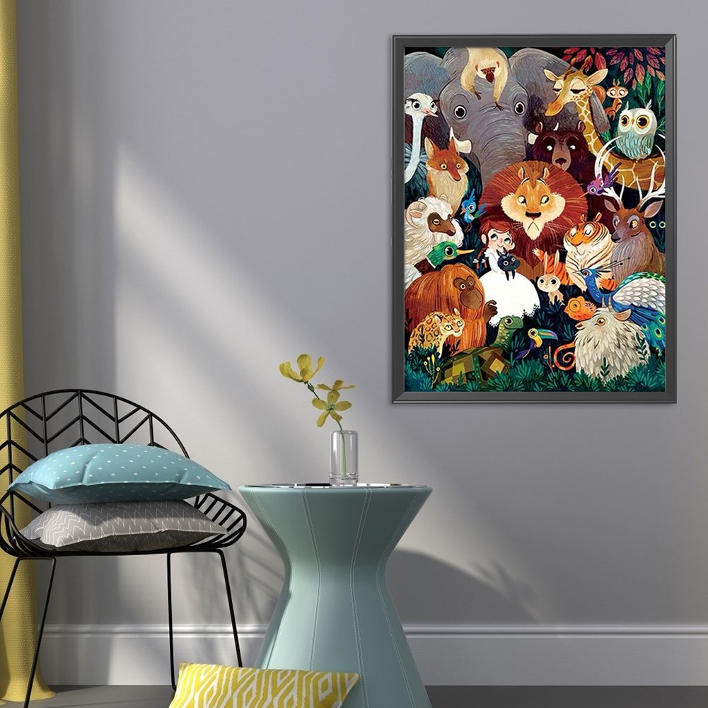 Animals World  11ct Stamped Cross Stitch Kit (48*65cm)