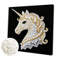 DIY Pearl Painting With Frame - Handmade Self-Adhesive Pearls - Unicorn (25*25cm) C