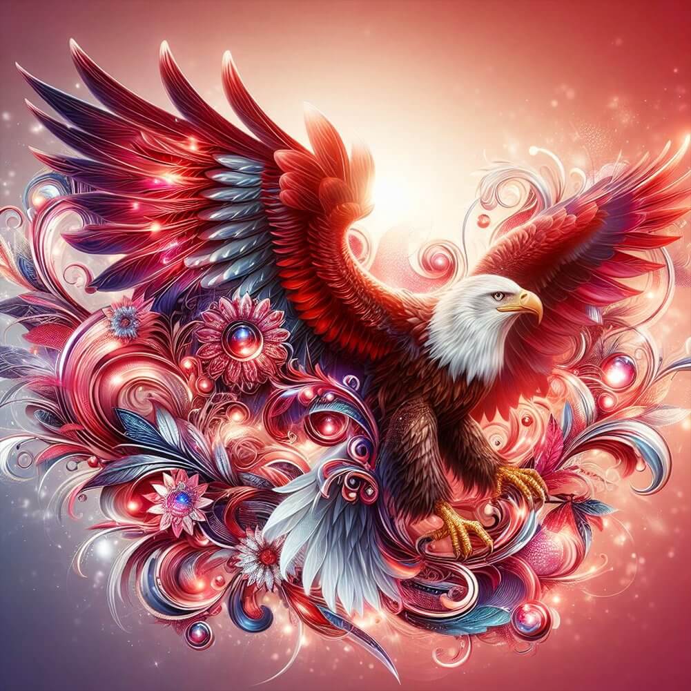 5D DIY Diamond Painting Kit - Full Round / Square - Red Eagel
