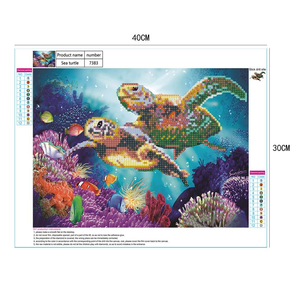 Diamond Painting - Partial Round - Sea Turtles