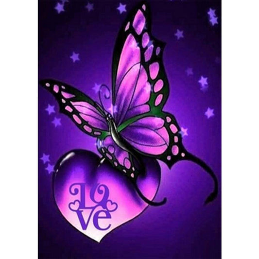 Full round purple butterfly diamond beads art kits