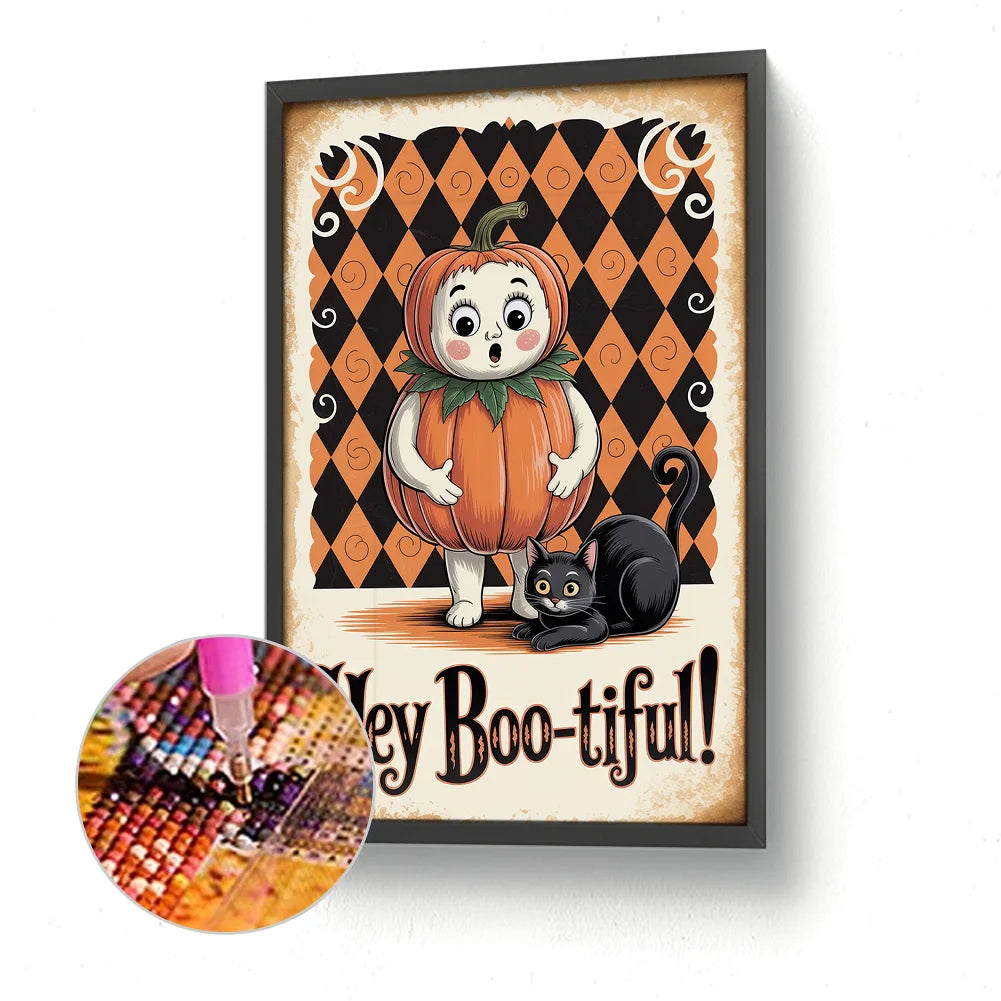 Diamond Painting - Full Round / Square - Halloween Pumpkin Elf (30*45cm)