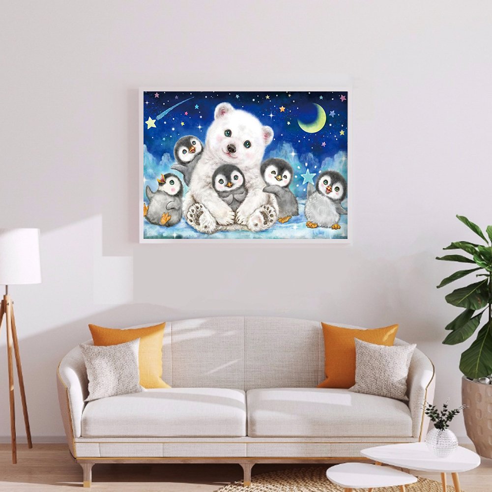 Diamond Painting - Full Round - Bear & Penguin