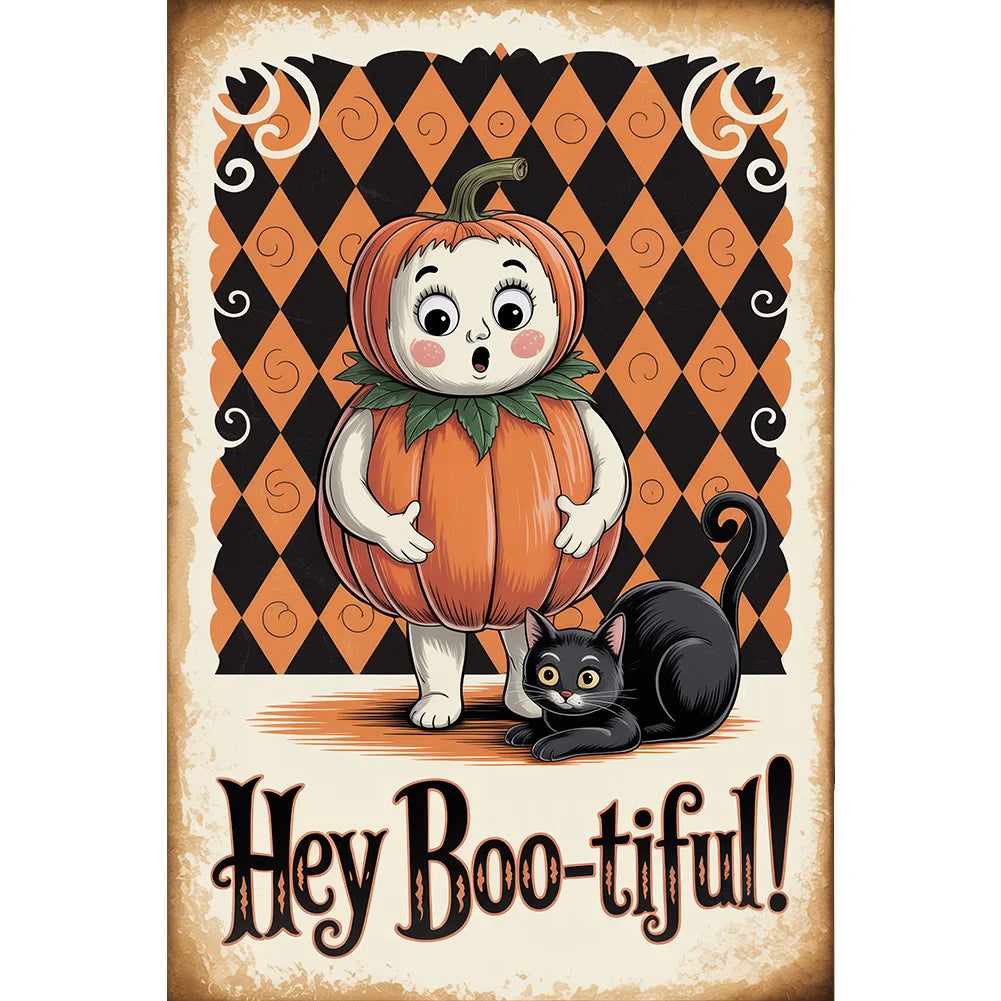 Diamond Painting - Full Round / Square - Halloween Pumpkin Elf (30*45cm)