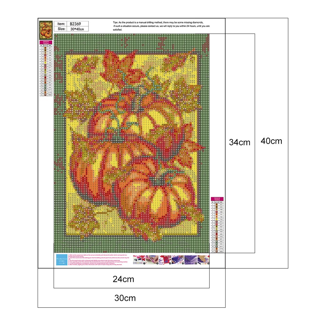 5D DIY Diamond Painting Kit - Full Round - Pumpkins