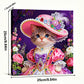DIY Pearl Painting With Frame - Handmade Self-Adhesive Pearls - Cat (25*25cm) D